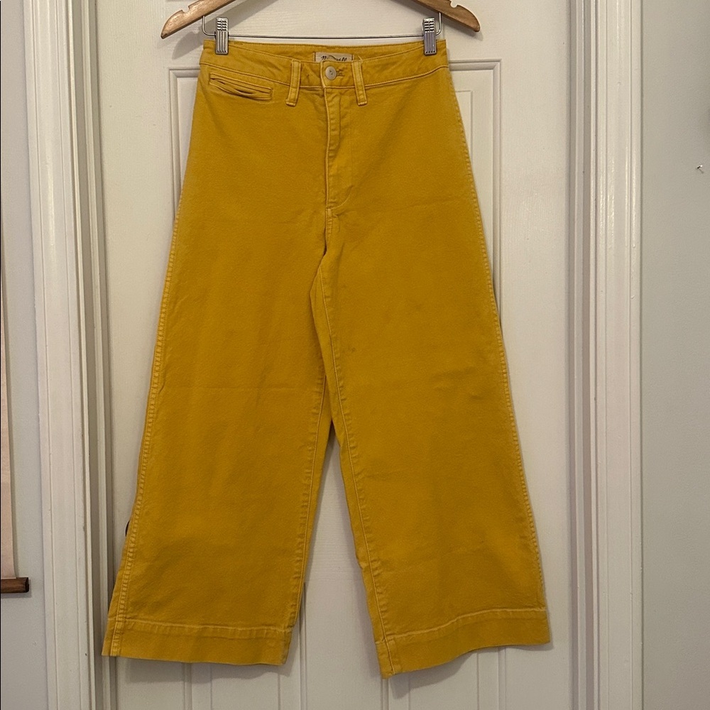 Madewell Emmett Wide-Leg Crop Pants in Greek Gold sz 27 - Picture 3 of 5